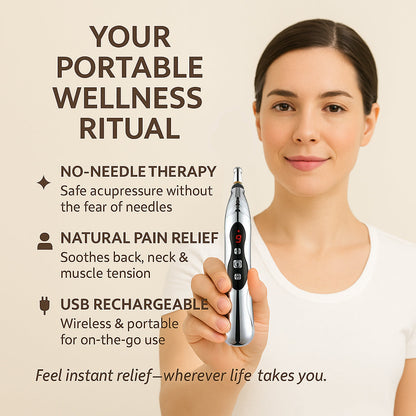 Microcurrent Massage Pen with 5 Attachments, 9 Intensity Settings & USB-C