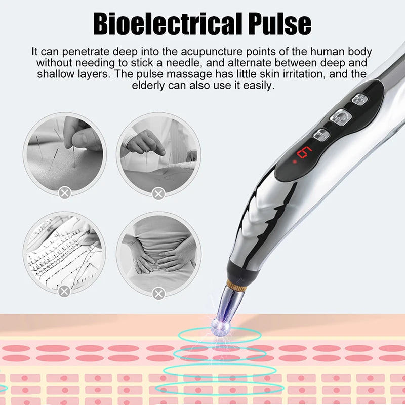 Microcurrent Massage Pen with 5 Attachments, 9 Intensity Settings & USB-C