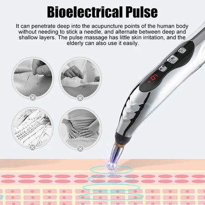 Microcurrent Massage Pen with 5 Attachments, 9 Intensity Settings & USB-C