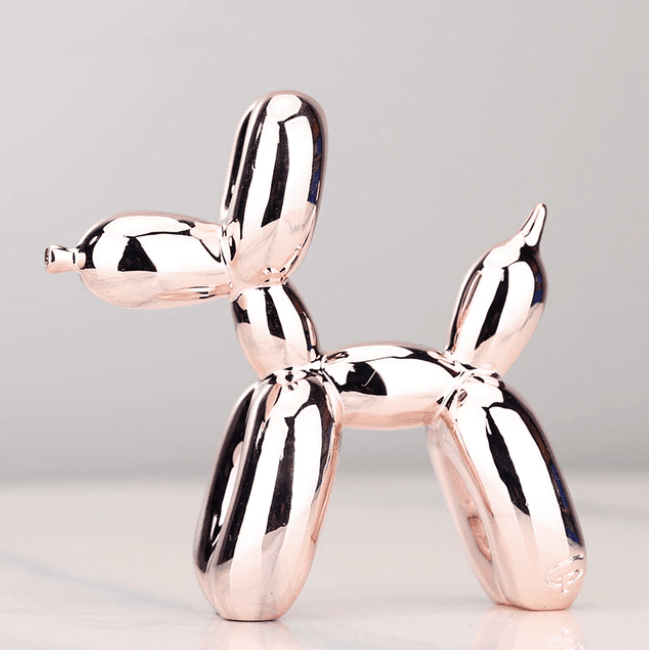 Electroplated Dog Sculpture in Balloon Shape