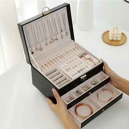 Tiered Storage Jewelry Organizer Box – Compact Design