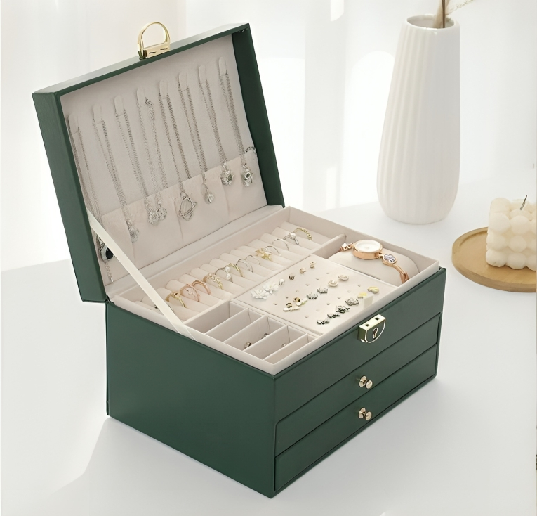 Tiered Storage Jewelry Organizer Box – Compact Design