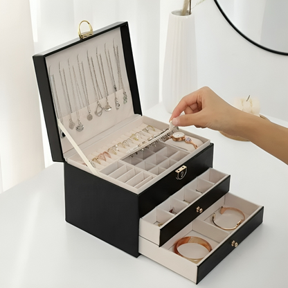 Tiered Storage Jewelry Organizer Box – Compact Design