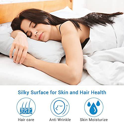 Cooling Pillowcase Set of 2 – Silky White Stripe Design, Q-Max 0.3 Technology