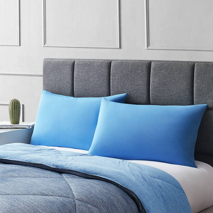 Cooling Blue Pillowcases Set of 2 – Silky Soft Q-Max 0.5