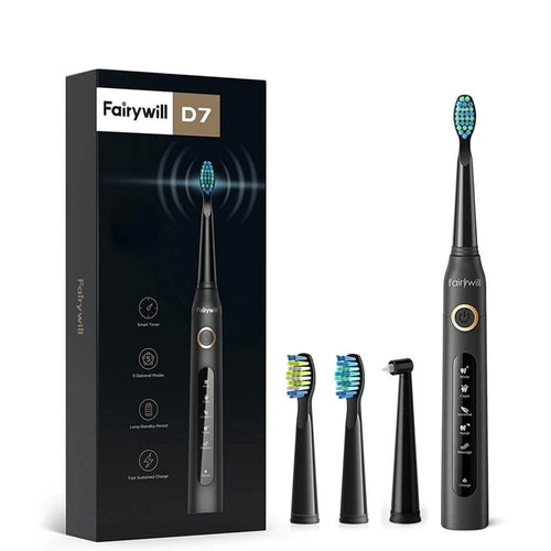 Sonic Electric Toothbrush, 5 Modes, USB Rechargeable, Waterproof, 3 Heads