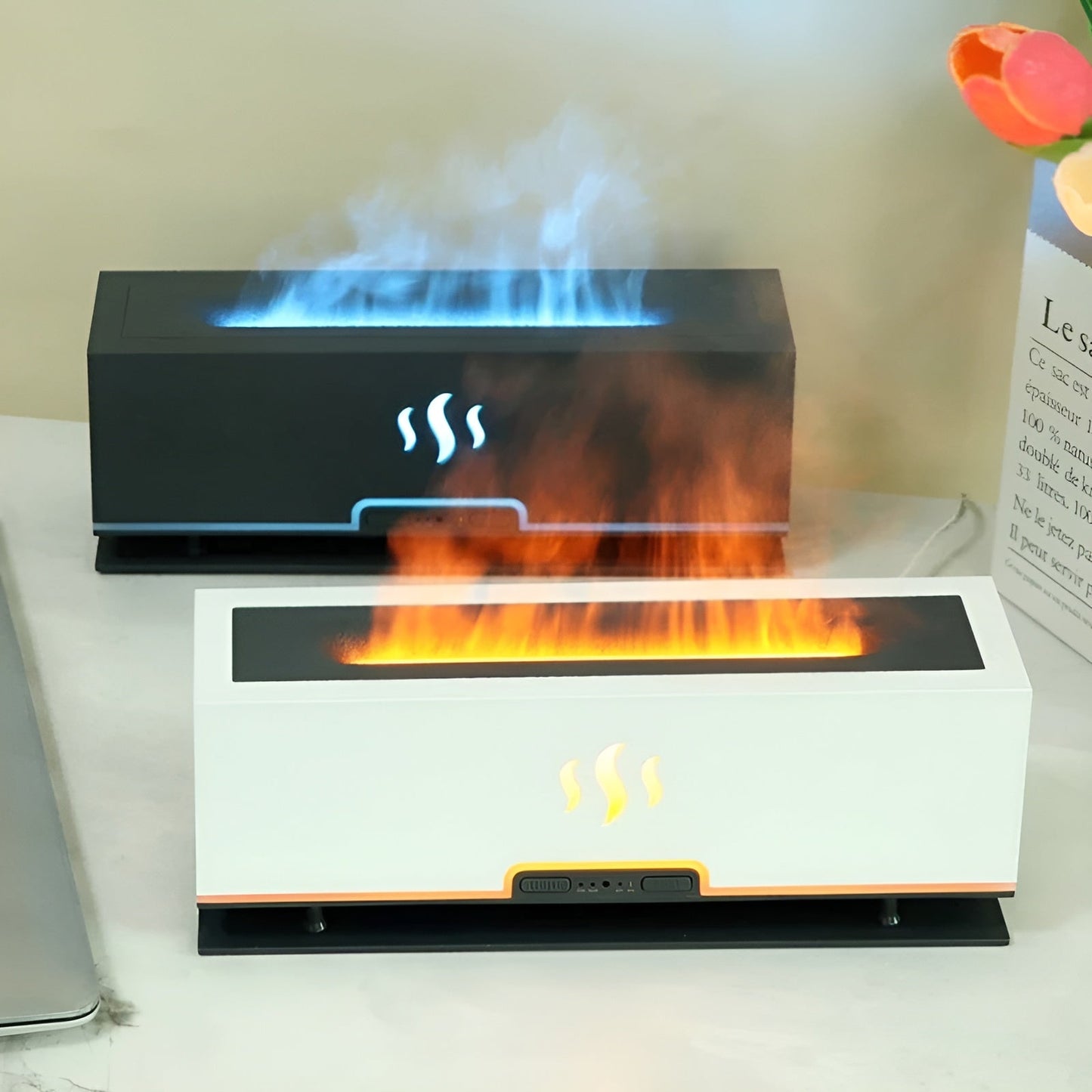 3-in-1 Aroma Humidifier with Flame Light and Atmosphere Mist