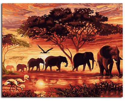 Van-Go Paint-By-Number Kit featuring Elephant Parade Design