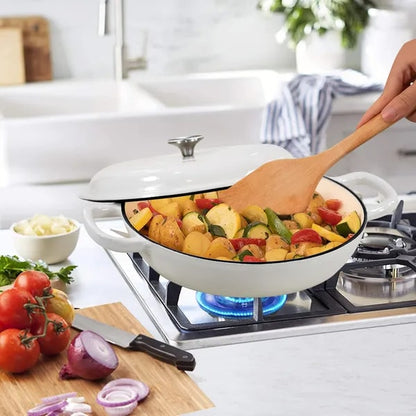 Elegant Enameled Cast Iron Braiser with Lid – Versatile Cooking Essential