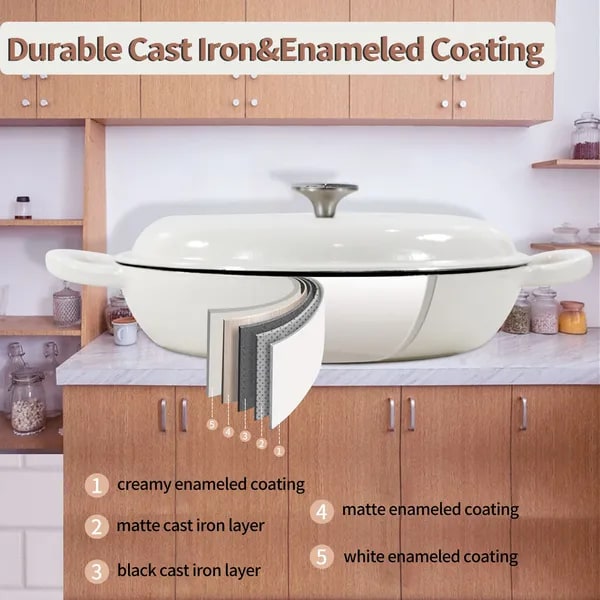 Elegant Enameled Cast Iron Braiser with Lid – Versatile Cooking Essential