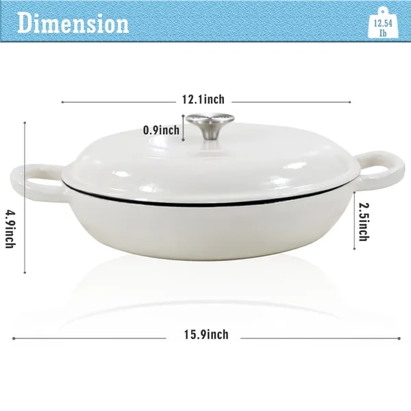 Elegant Enameled Cast Iron Braiser with Lid – Versatile Cooking Essential