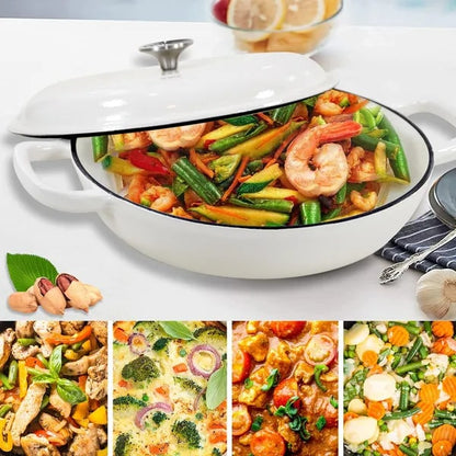 Elegant Enameled Cast Iron Braiser with Lid – Versatile Cooking Essential