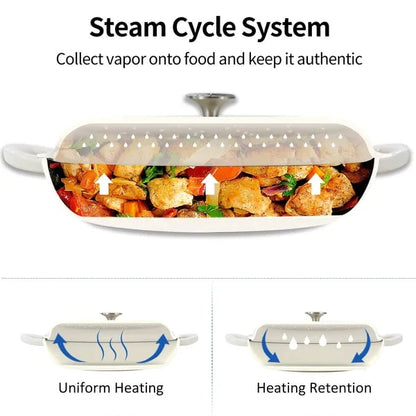 Elegant Enameled Cast Iron Braiser with Lid – Versatile Cooking Essential