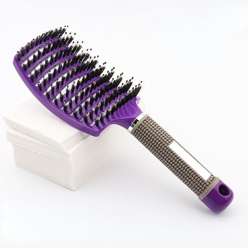 Ergonomic Detangler Brush for Wet and Dry Hair with Flexible Bristles