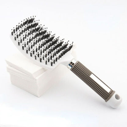Ergonomic Detangler Brush for Wet and Dry Hair with Flexible Bristles