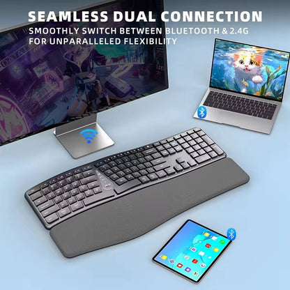 Wireless Ergonomic Keyboard for Comfortable Typing