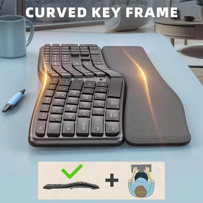 Wireless Ergonomic Keyboard for Comfortable Typing