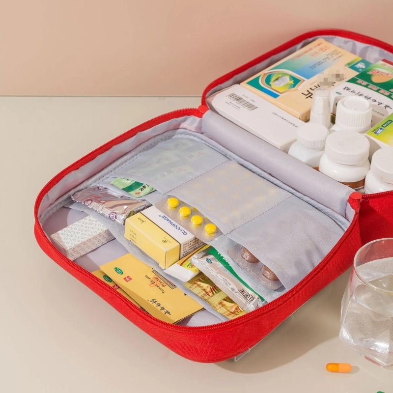 Travel Medical Storage Bag with Multiple Sections - Compact Nylon, 3 Sizes