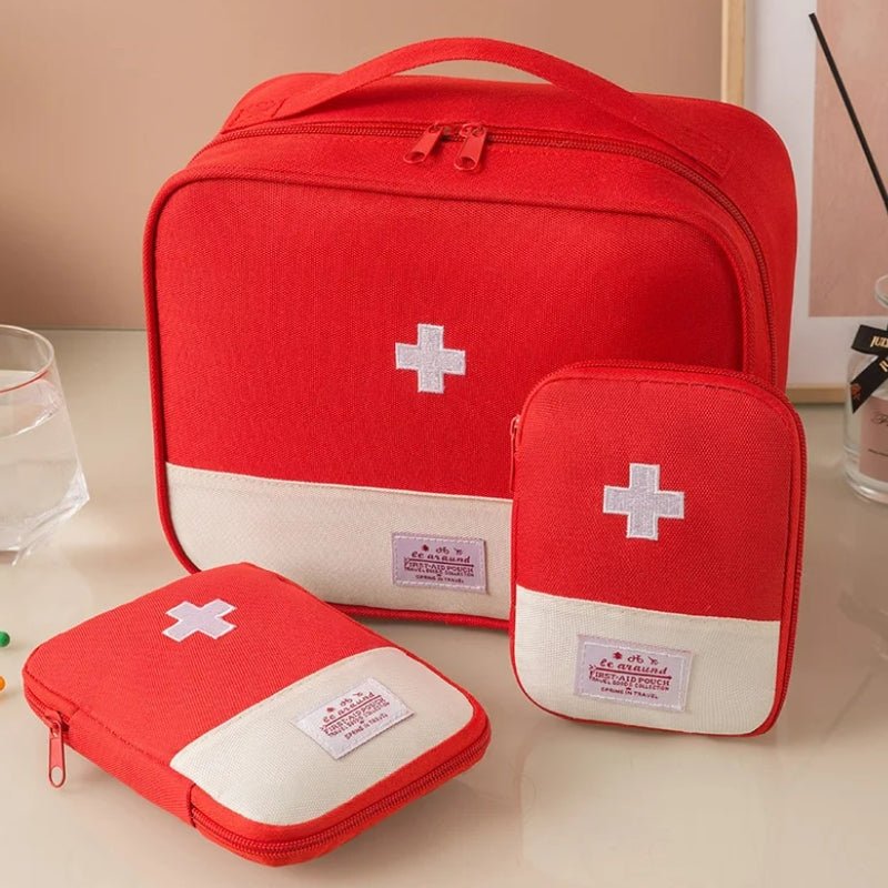 Travel Medical Storage Bag with Multiple Sections - Compact Nylon, 3 Sizes