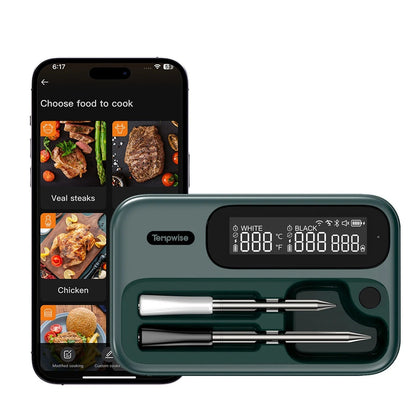 Bluetooth Meat Thermometer with Long and Short Probes for BBQ