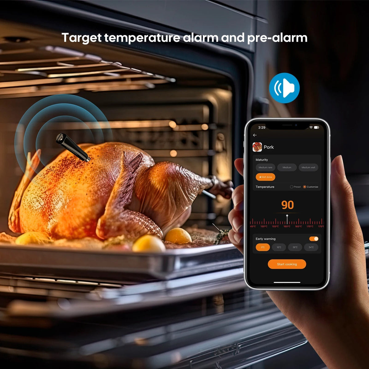 Bluetooth Meat Thermometer with Long and Short Probes for BBQ