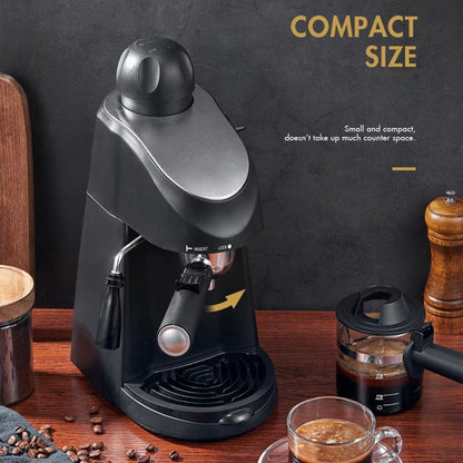 3.5 Bar Espresso Maker Featuring Integrated Steam Wand