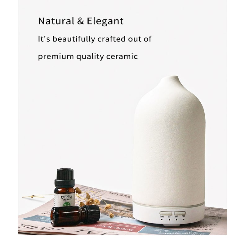 Ceramic Aroma Diffuser & Humidifier with Timer - 100ml