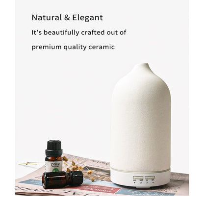 Ceramic Aroma Diffuser & Humidifier with Timer - 100ml
