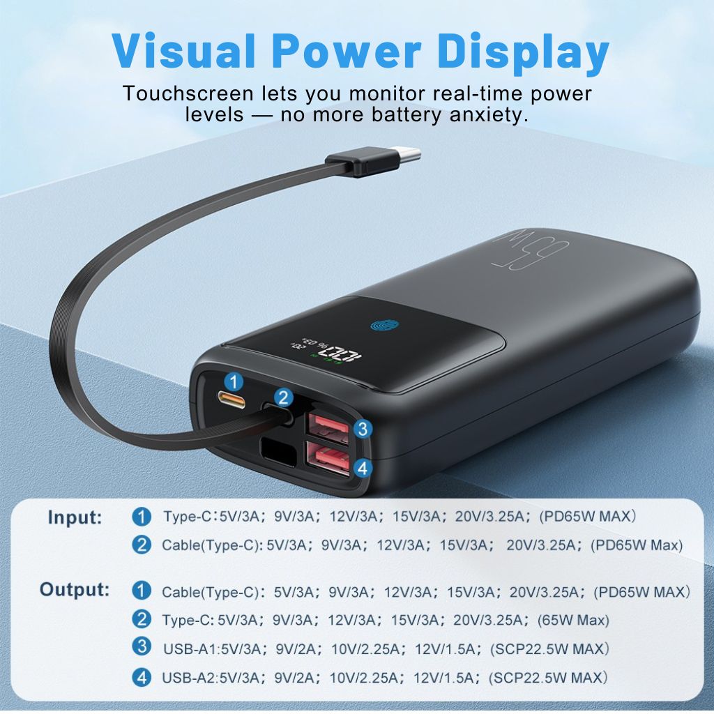 Smart Powerbank 65W with Touchscreen – Multicharge VoltMate