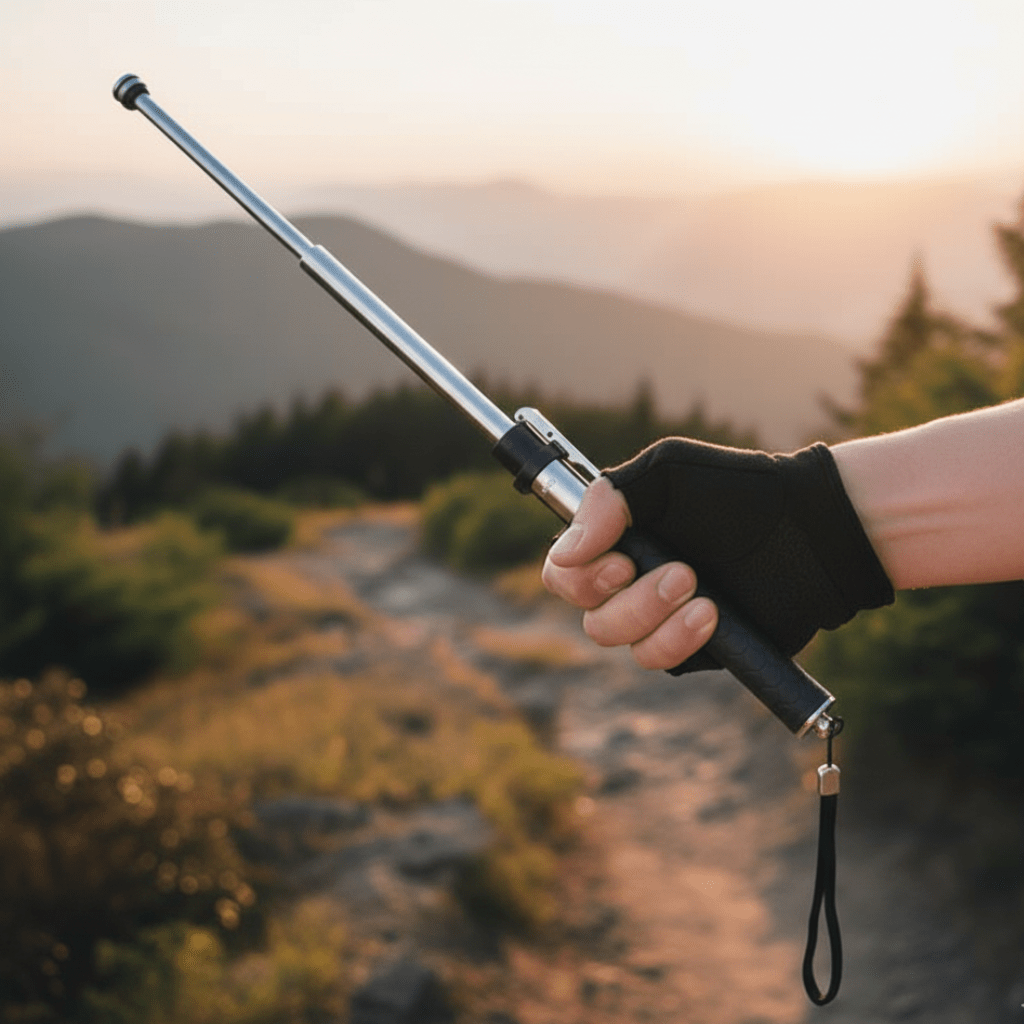Compact Self-Defense Baton with Quick-Deploy Glass Breaker