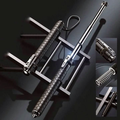 Compact Self-Defense Baton with Quick-Deploy Glass Breaker