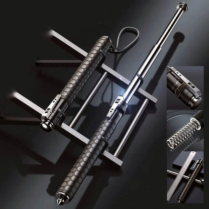 Telescopic Self-Defense Baton with Quick-Deploy Spring Action