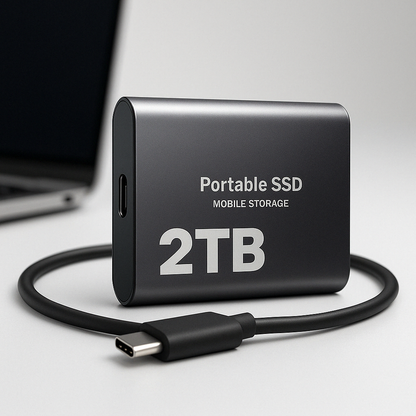 2TB Portable SSD Mobile Storage with USB-C Connection