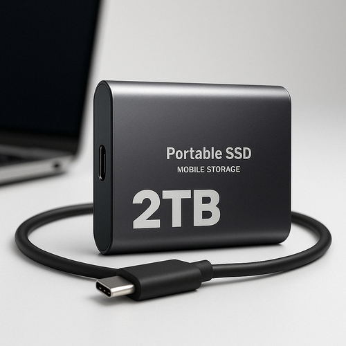 2TB Portable SSD Mobile Storage with USB-C Connection