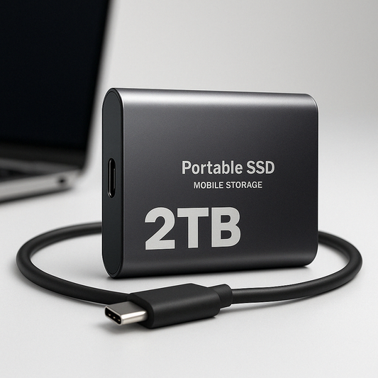2TB Portable SSD Mobile Storage with USB-C Connection