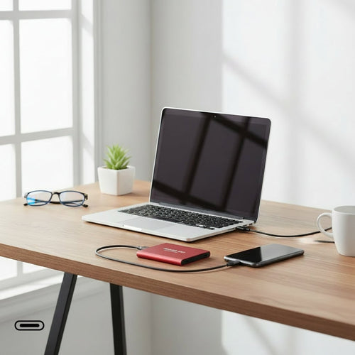 Portable USB External SSD for Mobile Data Storage