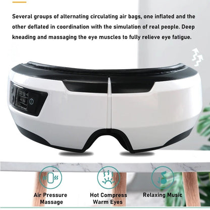 Portable Eye Massager - Bluetooth Music, Soothing Heat & Vibration