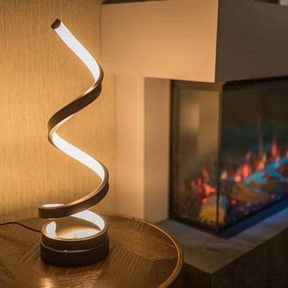 Touch-Controlled Dimmable LED Table Lamp – USB Powered Spiral Design