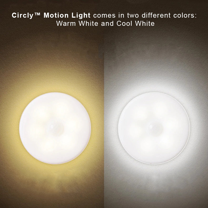 Round LED Night Light with Magnetic Motion Sensor – Compact Design