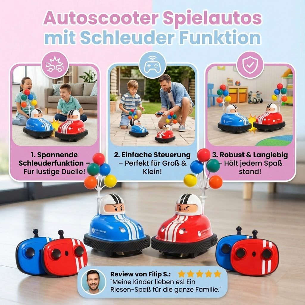 Kids' Toy Bumper Cars with Spinning Feature