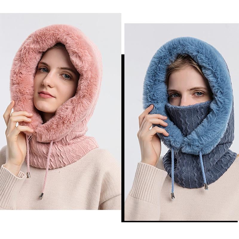 Women's Versatile 3-in-1 Winter Beanie with Face Shield