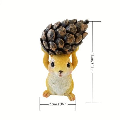Squirrel Garden Sculpture – Hand-Painted Resin Decor, Weatherproof Animal Figure