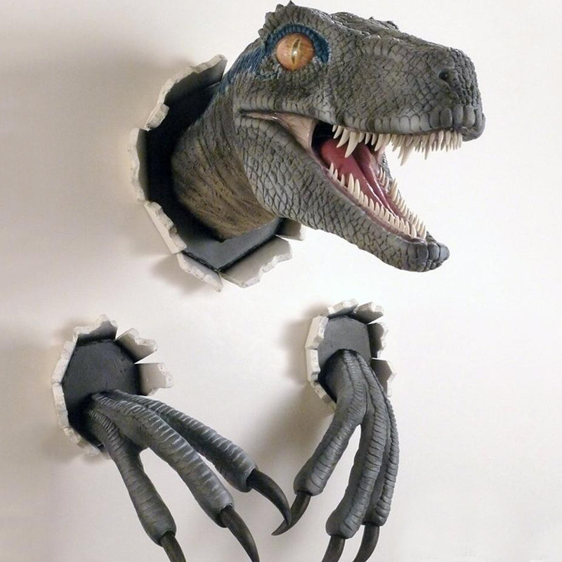 Wall Decor Featuring Bursting Velociraptor Design