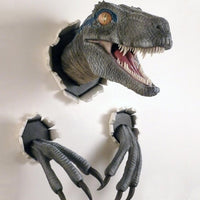 Wall Bursting Blue Velociraptor