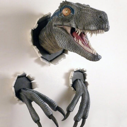 Wall Decor Featuring Bursting Velociraptor Design