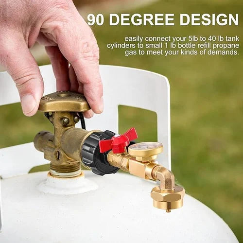 Gas Flow Monitor with Pressure Gauge | Reliable Gas Supply for Grilling & Camping