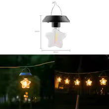 Small Solar-Powered Hanging Light with Tungsten Bulb – Waterproof LED for Balcony & Garden Decor