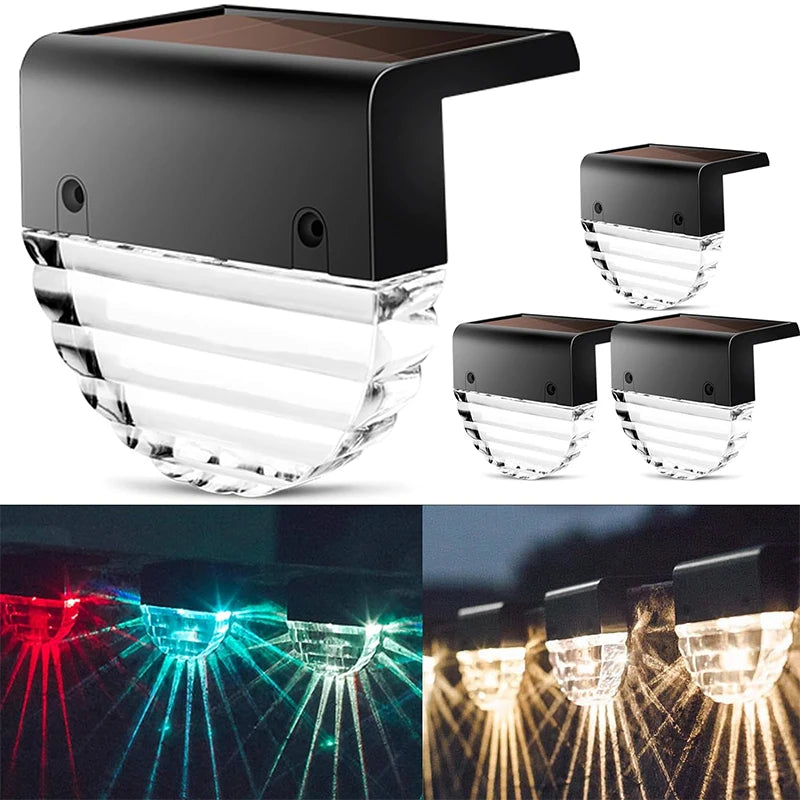 Solar Step Lights – 2 Lighting Modes, IP55 Waterproof, Pack of 6 for Fence & Patio