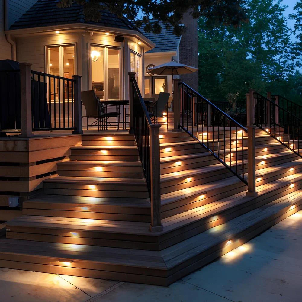 Solar-Powered LED Step Lights for Outdoor Stairs, Garden Paths, and Patios