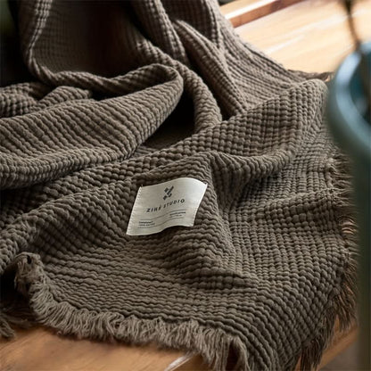 Chic Fringe Throw Blanket for Sophisticated Home Comfort